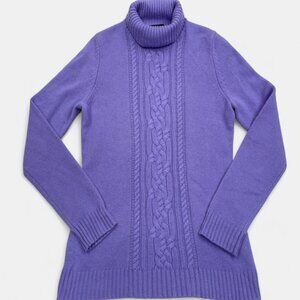 Lord & Taylor Women's Purple Cashmere Turtleneck Long Sleeve Sweater Small